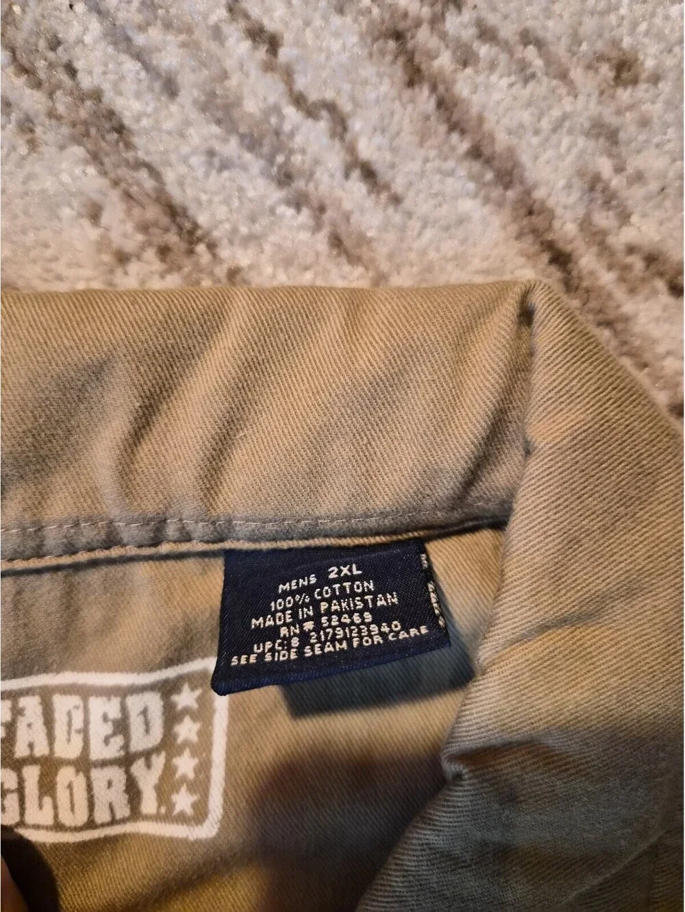 Faded Glory Mens Jacket Half Zip Cotton Pullover Size 2xl Tan  Excellent